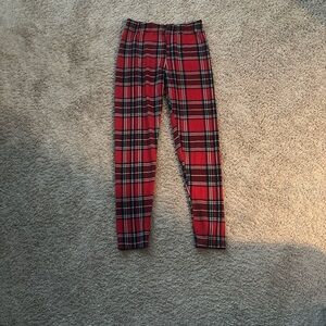 SHEIN Red and Black Plaid leggings